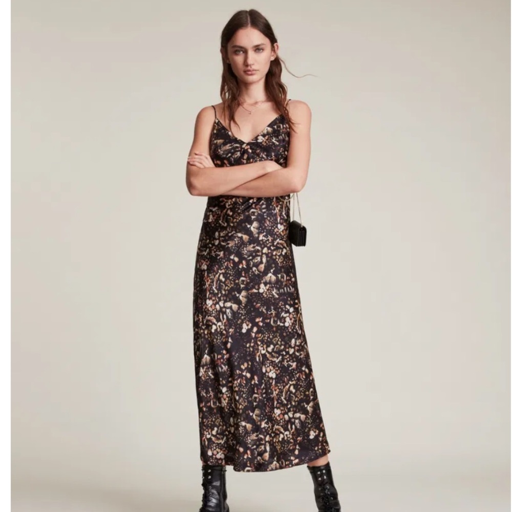 All Saints Melody Kettu silk blend dress